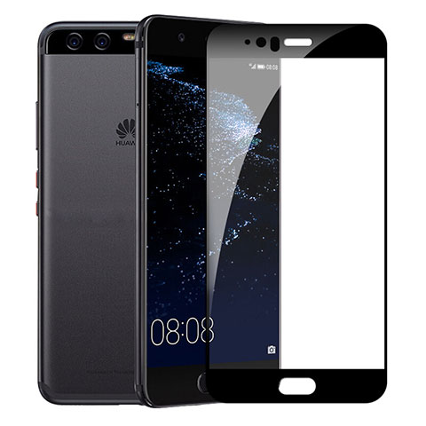 Schutzfolie Full Coverage Displayschutzfolie Panzerfolie Skins zum Aufkleben Gehärtetes Glas Glasfolie F02 für Huawei P10 Plus Schwarz