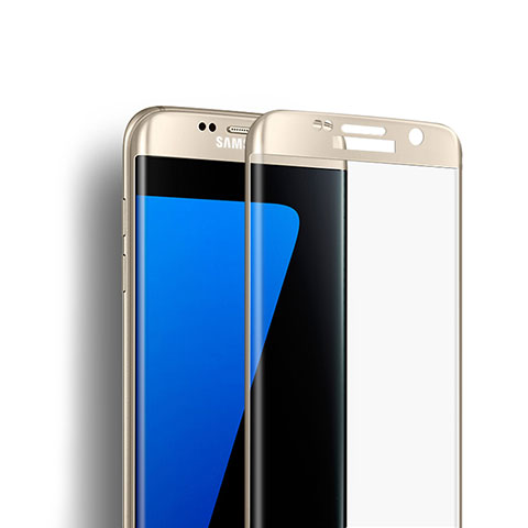 Schutzfolie Full Coverage Displayschutzfolie Panzerfolie Skins zum Aufkleben Gehärtetes Glas Glasfolie F02 für Samsung Galaxy S7 Edge G935F Gold