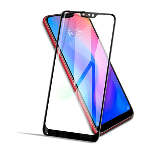 Schutzfolie Full Coverage Displayschutzfolie Panzerfolie Skins zum Aufkleben Gehärtetes Glas Glasfolie F02 für Xiaomi Redmi 6 Pro Schwarz