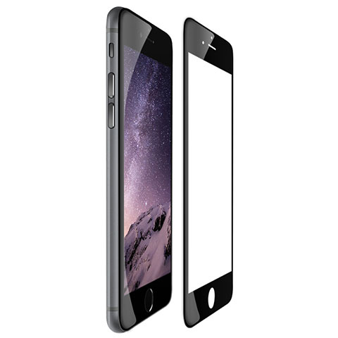 Schutzfolie Full Coverage Displayschutzfolie Panzerfolie Skins zum Aufkleben Gehärtetes Glas Glasfolie F03 für Apple iPhone 6 Plus Schwarz