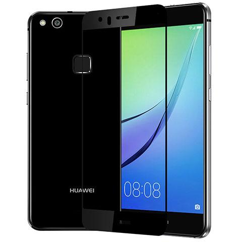 Schutzfolie Full Coverage Displayschutzfolie Panzerfolie Skins zum Aufkleben Gehärtetes Glas Glasfolie F03 für Huawei P10 Lite Schwarz