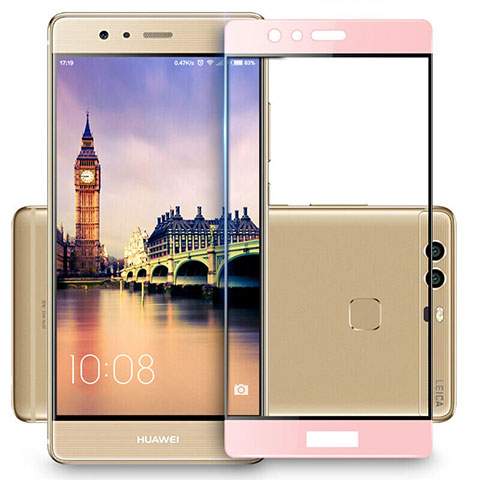 Schutzfolie Full Coverage Displayschutzfolie Panzerfolie Skins zum Aufkleben Gehärtetes Glas Glasfolie F03 für Huawei P9 Plus Rosa