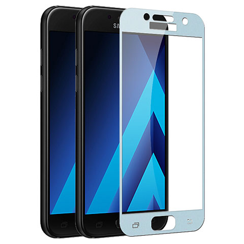 Schutzfolie Full Coverage Displayschutzfolie Panzerfolie Skins zum Aufkleben Gehärtetes Glas Glasfolie F03 für Samsung Galaxy A3 (2017) SM-A320F Blau