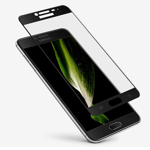 Schutzfolie Full Coverage Displayschutzfolie Panzerfolie Skins zum Aufkleben Gehärtetes Glas Glasfolie F03 für Samsung Galaxy C5 SM-C5000 Schwarz