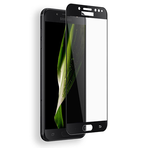 Schutzfolie Full Coverage Displayschutzfolie Panzerfolie Skins zum Aufkleben Gehärtetes Glas Glasfolie F03 für Samsung Galaxy C8 C710F Schwarz