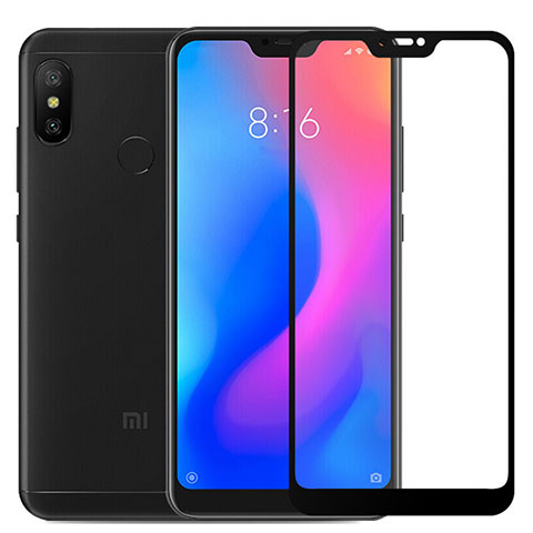 Schutzfolie Full Coverage Displayschutzfolie Panzerfolie Skins zum Aufkleben Gehärtetes Glas Glasfolie F03 für Xiaomi Redmi 6 Pro Schwarz