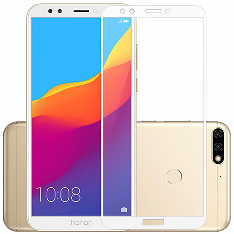 Schutzfolie Full Coverage Displayschutzfolie Panzerfolie Skins zum Aufkleben Gehärtetes Glas Glasfolie F04 für Huawei Enjoy 8 Weiß