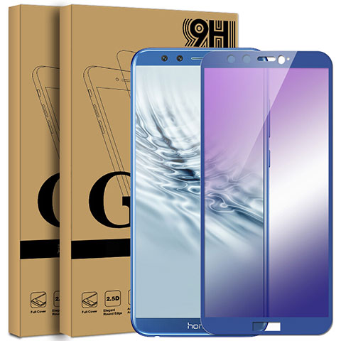 Schutzfolie Full Coverage Displayschutzfolie Panzerfolie Skins zum Aufkleben Gehärtetes Glas Glasfolie F04 für Huawei Honor 9 Lite Blau