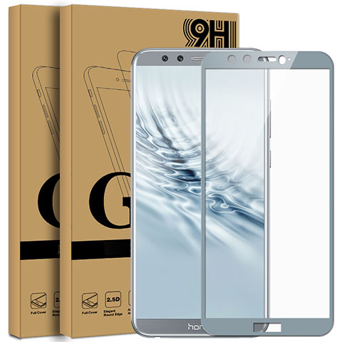 Schutzfolie Full Coverage Displayschutzfolie Panzerfolie Skins zum Aufkleben Gehärtetes Glas Glasfolie F04 für Huawei Honor 9 Lite Grau