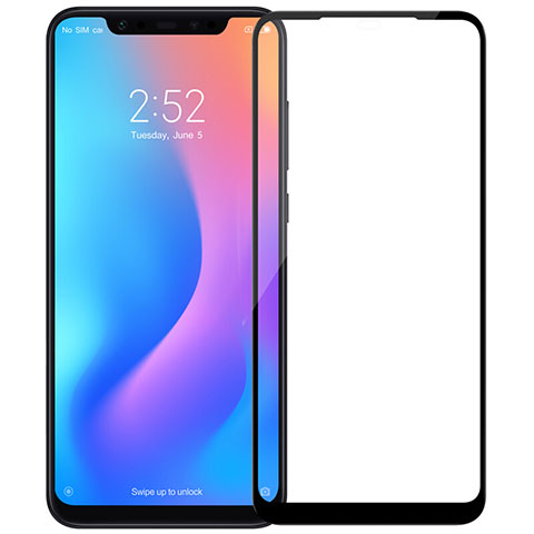 Schutzfolie Full Coverage Displayschutzfolie Panzerfolie Skins zum Aufkleben Gehärtetes Glas Glasfolie F04 für Xiaomi Mi 8 Schwarz