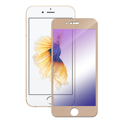 Schutzfolie Full Coverage Displayschutzfolie Panzerfolie Skins zum Aufkleben Gehärtetes Glas Glasfolie F05 für Apple iPhone 6 Plus Gold