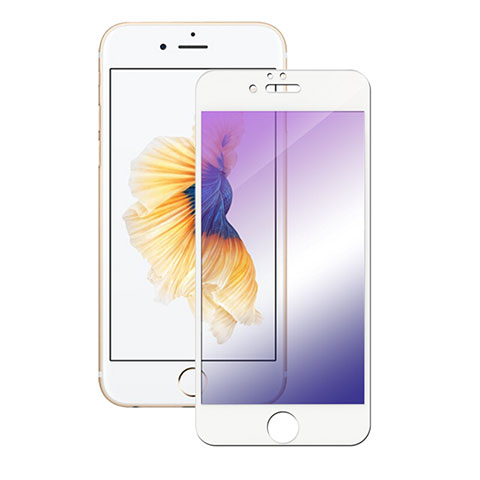 Schutzfolie Full Coverage Displayschutzfolie Panzerfolie Skins zum Aufkleben Gehärtetes Glas Glasfolie F05 für Apple iPhone 6 Weiß