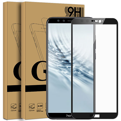 Schutzfolie Full Coverage Displayschutzfolie Panzerfolie Skins zum Aufkleben Gehärtetes Glas Glasfolie F05 für Huawei Honor 9 Lite Schwarz