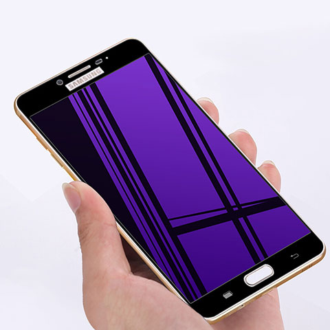 Schutzfolie Full Coverage Displayschutzfolie Panzerfolie Skins zum Aufkleben Gehärtetes Glas Glasfolie F05 für Samsung Galaxy C5 SM-C5000 Schwarz