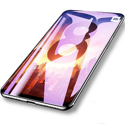 Schutzfolie Full Coverage Displayschutzfolie Panzerfolie Skins zum Aufkleben Gehärtetes Glas Glasfolie F05 für Xiaomi Mi 8 Schwarz