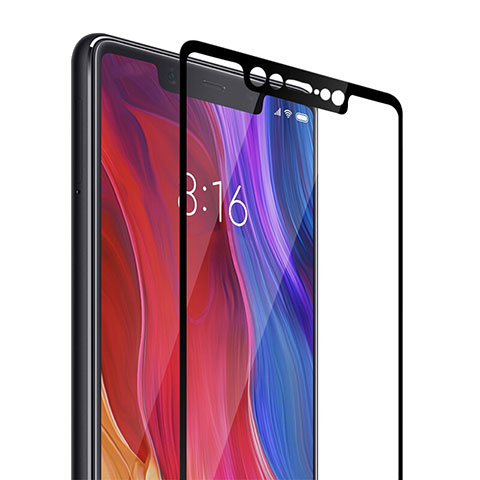 Schutzfolie Full Coverage Displayschutzfolie Panzerfolie Skins zum Aufkleben Gehärtetes Glas Glasfolie F05 für Xiaomi Mi 8 SE Schwarz