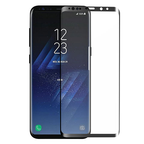 Schutzfolie Full Coverage Displayschutzfolie Panzerfolie Skins zum Aufkleben Gehärtetes Glas Glasfolie F06 für Samsung Galaxy S9 Plus Schwarz