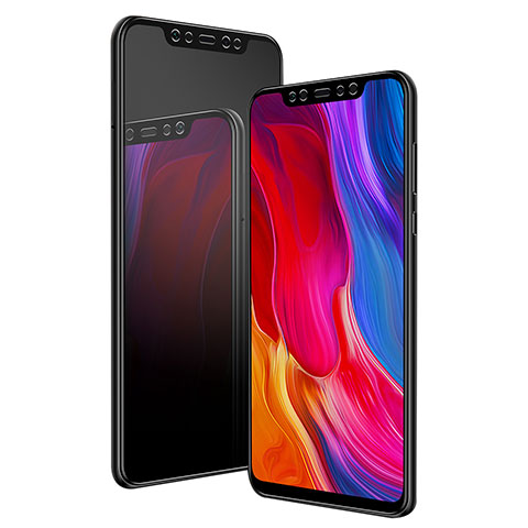 Schutzfolie Full Coverage Displayschutzfolie Panzerfolie Skins zum Aufkleben Gehärtetes Glas Glasfolie F08 für Xiaomi Mi 8 Schwarz