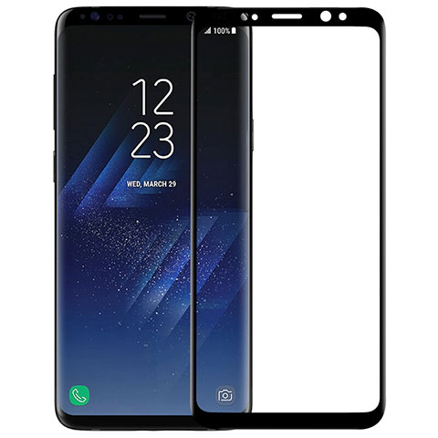 Schutzfolie Full Coverage Displayschutzfolie Panzerfolie Skins zum Aufkleben Gehärtetes Glas Glasfolie F09 für Samsung Galaxy S9 Plus Schwarz