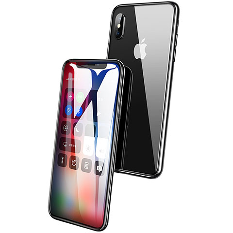 Schutzfolie Full Coverage Displayschutzfolie Panzerfolie Skins zum Aufkleben Gehärtetes Glas Glasfolie F10 für Apple iPhone X Schwarz