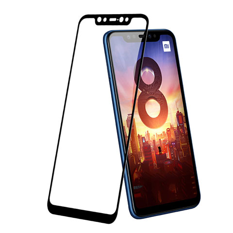 Schutzfolie Full Coverage Displayschutzfolie Panzerfolie Skins zum Aufkleben Gehärtetes Glas Glasfolie F10 für Xiaomi Mi 8 Schwarz