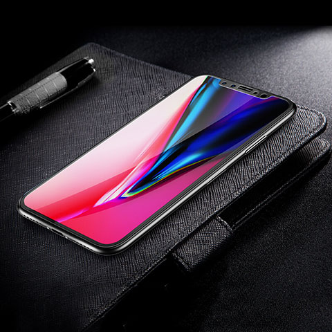 Schutzfolie Full Coverage Displayschutzfolie Panzerfolie Skins zum Aufkleben Gehärtetes Glas Glasfolie F15 für Apple iPhone X Schwarz