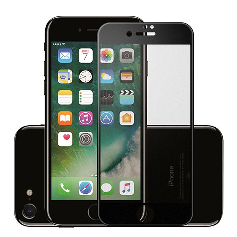 Schutzfolie Full Coverage Displayschutzfolie Panzerfolie Skins zum Aufkleben Gehärtetes Glas Glasfolie F16 für Apple iPhone 7 Schwarz