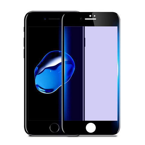 Schutzfolie Full Coverage Displayschutzfolie Panzerfolie Skins zum Aufkleben Gehärtetes Glas Glasfolie F17 für Apple iPhone 7 Schwarz