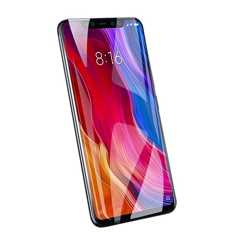 Schutzfolie Full Coverage Displayschutzfolie Panzerfolie Skins zum Aufkleben Gehärtetes Glas Glasfolie F17 für Xiaomi Mi 8 Schwarz