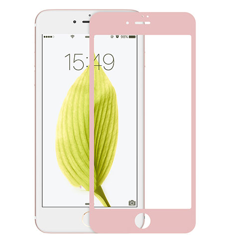 Schutzfolie Full Coverage Displayschutzfolie Panzerfolie Skins zum Aufkleben Gehärtetes Glas Glasfolie F18 für Apple iPhone 7 Rosa