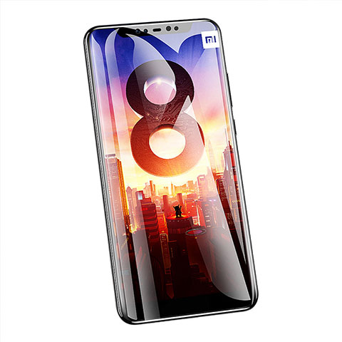 Schutzfolie Full Coverage Displayschutzfolie Panzerfolie Skins zum Aufkleben Gehärtetes Glas Glasfolie F18 für Xiaomi Mi 8 Schwarz