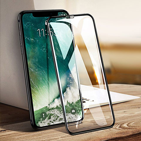 Schutzfolie Full Coverage Displayschutzfolie Panzerfolie Skins zum Aufkleben Gehärtetes Glas Glasfolie F24 für Apple iPhone Xs Schwarz