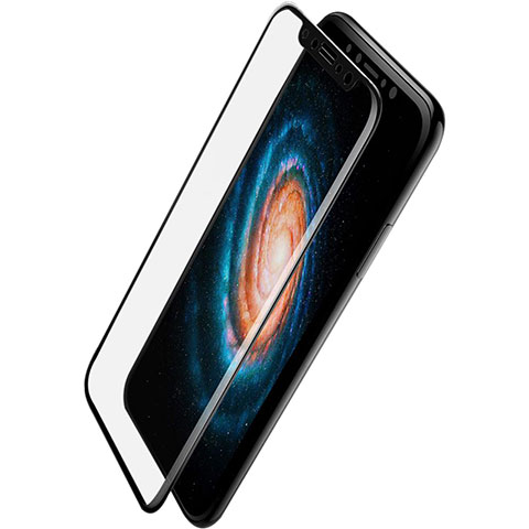 Schutzfolie Full Coverage Displayschutzfolie Panzerfolie Skins zum Aufkleben Gehärtetes Glas Glasfolie für Apple iPhone Xs Max Schwarz