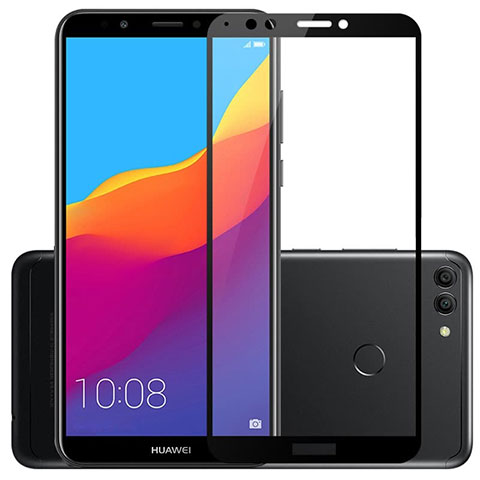 Schutzfolie Full Coverage Displayschutzfolie Panzerfolie Skins zum Aufkleben Gehärtetes Glas Glasfolie für Huawei Enjoy 8 Plus Schwarz