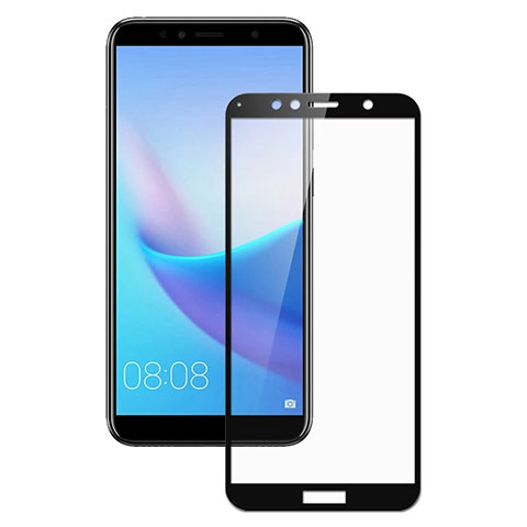 Schutzfolie Full Coverage Displayschutzfolie Panzerfolie Skins zum Aufkleben Gehärtetes Glas Glasfolie für Huawei Enjoy 8e Schwarz