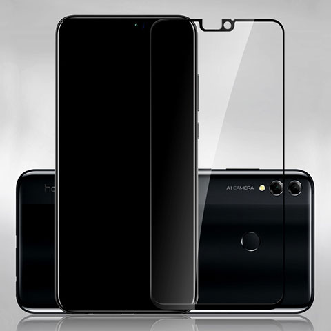 Schutzfolie Full Coverage Displayschutzfolie Panzerfolie Skins zum Aufkleben Gehärtetes Glas Glasfolie für Huawei Honor 8X Schwarz