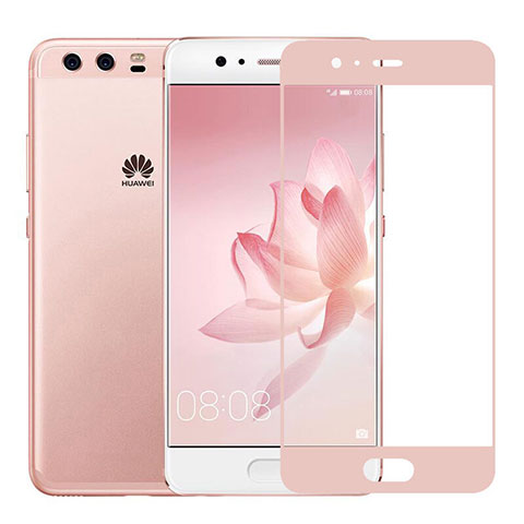 Schutzfolie Full Coverage Displayschutzfolie Panzerfolie Skins zum Aufkleben Gehärtetes Glas Glasfolie für Huawei P10 Plus Rosa