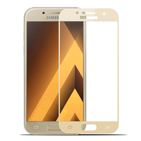 Schutzfolie Full Coverage Displayschutzfolie Panzerfolie Skins zum Aufkleben Gehärtetes Glas Glasfolie für Samsung Galaxy A5 (2017) SM-A520F Gold