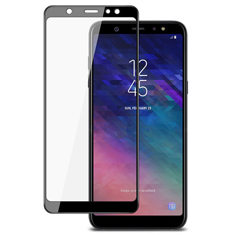 Schutzfolie Full Coverage Displayschutzfolie Panzerfolie Skins zum Aufkleben Gehärtetes Glas Glasfolie für Samsung Galaxy A9 Star Lite Schwarz