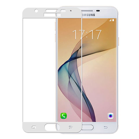 Schutzfolie Full Coverage Displayschutzfolie Panzerfolie Skins zum Aufkleben Gehärtetes Glas Glasfolie für Samsung Galaxy J5 Prime G570F Weiß