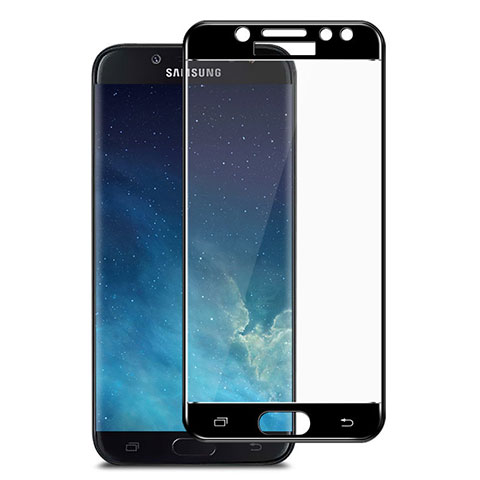 Schutzfolie Full Coverage Displayschutzfolie Panzerfolie Skins zum Aufkleben Gehärtetes Glas Glasfolie für Samsung Galaxy J7 Pro Schwarz