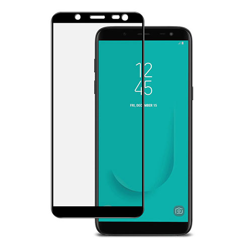 Schutzfolie Full Coverage Displayschutzfolie Panzerfolie Skins zum Aufkleben Gehärtetes Glas Glasfolie für Samsung Galaxy On6 (2018) J600F J600G Schwarz