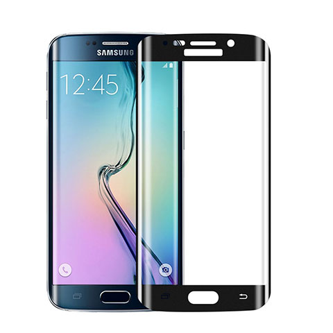 Schutzfolie Full Coverage Displayschutzfolie Panzerfolie Skins zum Aufkleben Gehärtetes Glas Glasfolie für Samsung Galaxy S6 Edge SM-G925 Schwarz