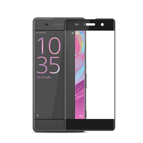 Schutzfolie Full Coverage Displayschutzfolie Panzerfolie Skins zum Aufkleben Gehärtetes Glas Glasfolie für Sony Xperia XA F3111 (2016) Schwarz