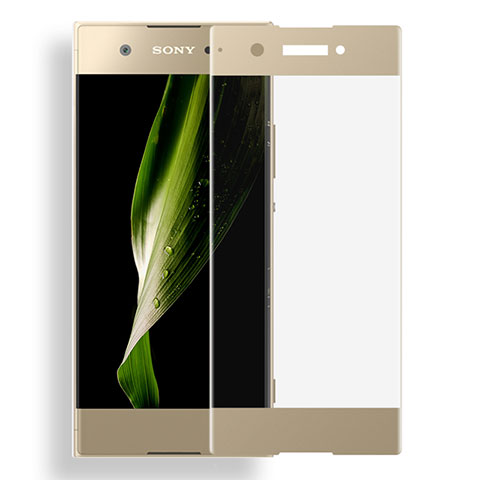 Schutzfolie Full Coverage Displayschutzfolie Panzerfolie Skins zum Aufkleben Gehärtetes Glas Glasfolie für Sony Xperia XA1 Gold