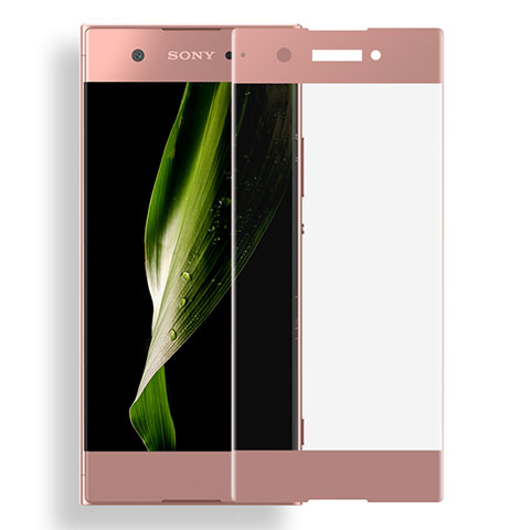 Schutzfolie Full Coverage Displayschutzfolie Panzerfolie Skins zum Aufkleben Gehärtetes Glas Glasfolie für Sony Xperia XA1 Rosegold