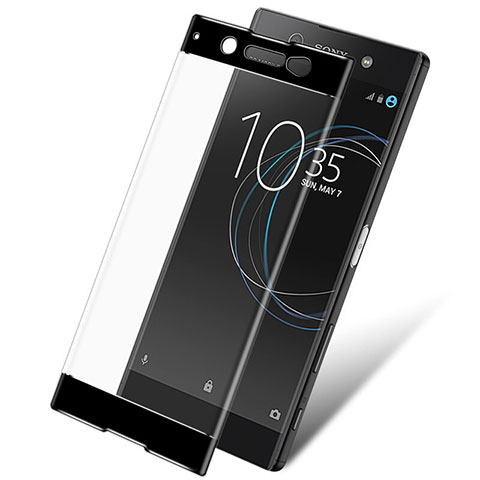 Schutzfolie Full Coverage Displayschutzfolie Panzerfolie Skins zum Aufkleben Gehärtetes Glas Glasfolie für Sony Xperia XA1 Ultra Schwarz