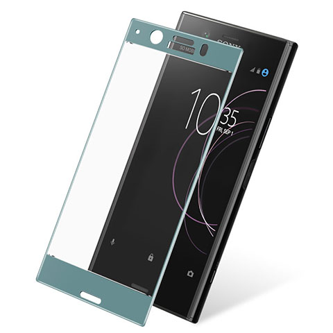 Schutzfolie Full Coverage Displayschutzfolie Panzerfolie Skins zum Aufkleben Gehärtetes Glas Glasfolie für Sony Xperia XZ1 Compact Blau