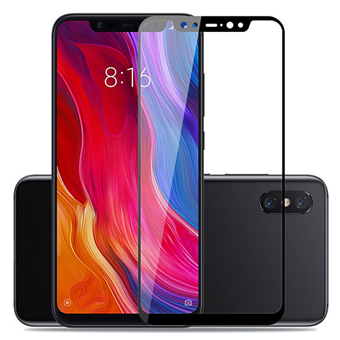 Schutzfolie Full Coverage Displayschutzfolie Panzerfolie Skins zum Aufkleben Gehärtetes Glas Glasfolie für Xiaomi Mi 8 Explorer Schwarz