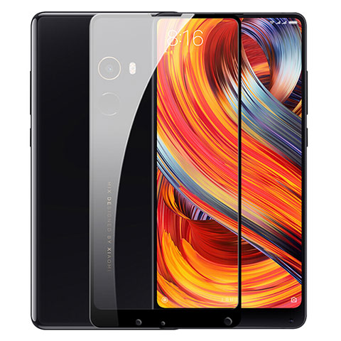 Schutzfolie Full Coverage Displayschutzfolie Panzerfolie Skins zum Aufkleben Gehärtetes Glas Glasfolie für Xiaomi Mi Mix 2 Schwarz